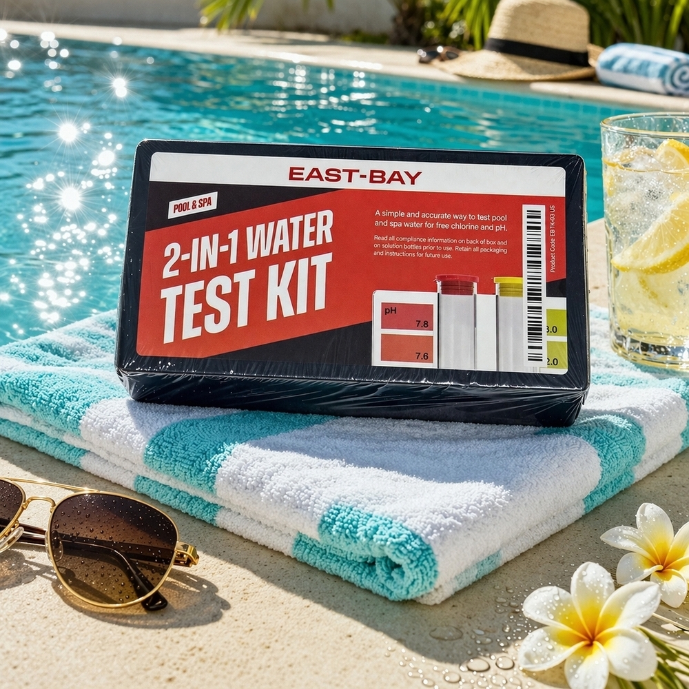 (2) East Bay 2-in-1 Pool & Spa Water Test Kit pH & Chlorine New Sealed